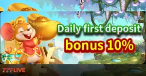 Daily first deposit - Get Bonus 10% at 777LIVE